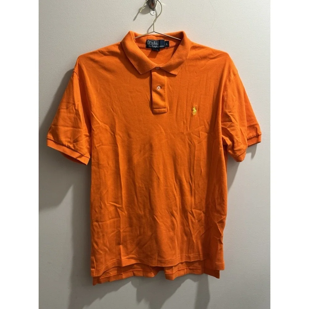 Polo Ralph Lauren Mens Polo ShirtPony Size Large Orange